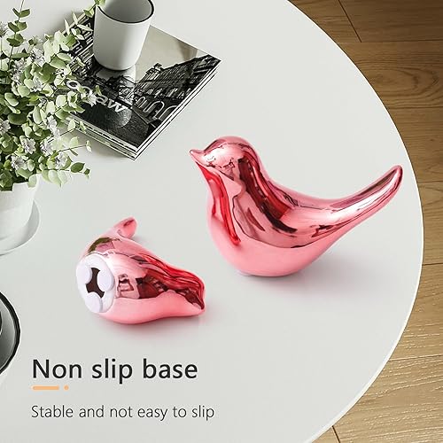 Vista 36 de Notakia Estatuas de pájaros plateados, decoración del hogar, adornos decorativos de estilo moderno para decoración de mesa plateada, sala de estar