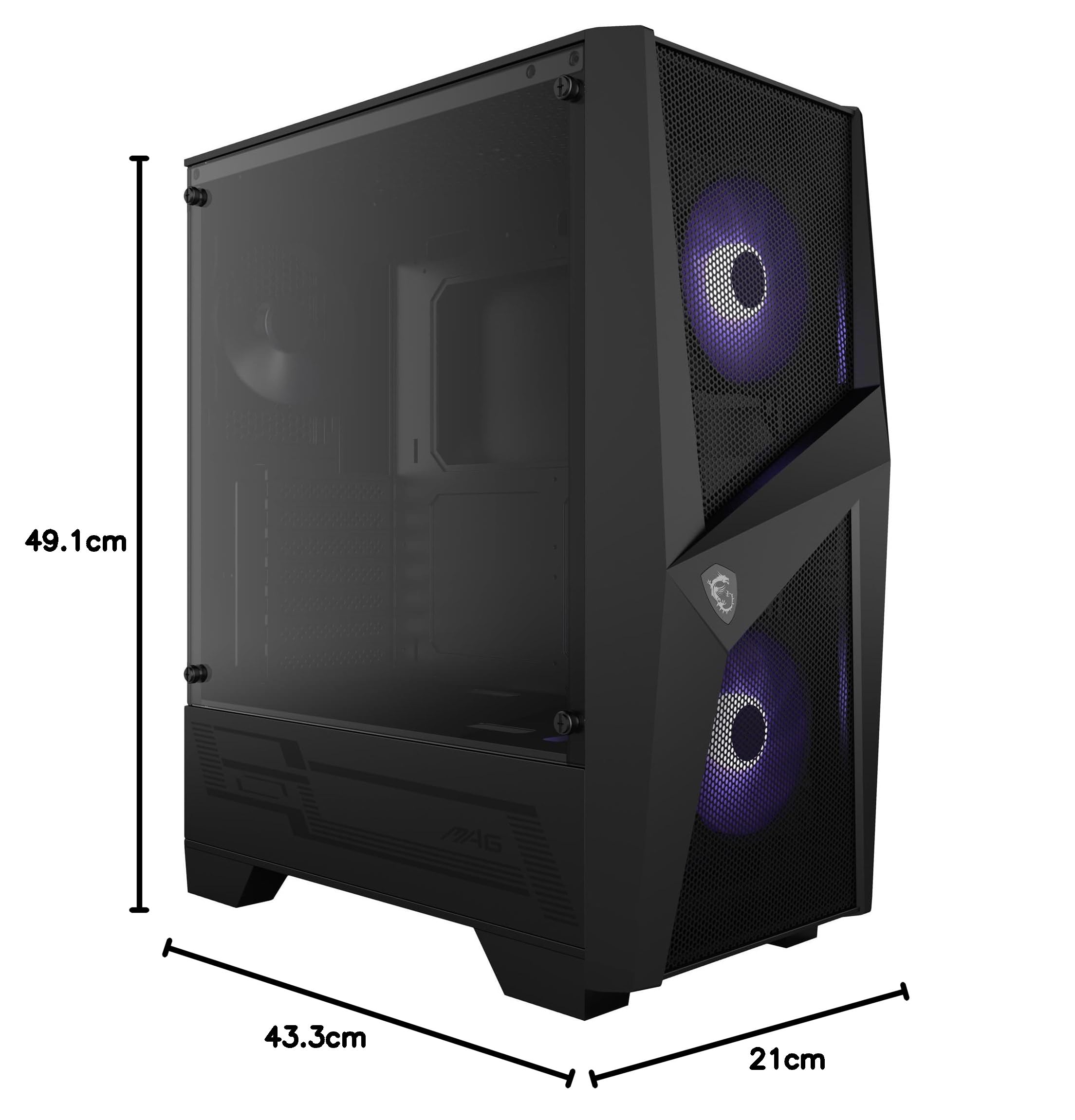 MSI MAG Forge 100 m Mid Tower Gaming Computer Case Preta