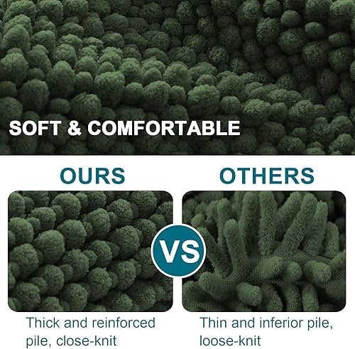 Miniatura 4 de Turquoize Tapete de ducha antideslizante de gran tamaño, alfombra de felpilla extralarga, alfombra de baño verde, alfombra de cocina, tapetes de