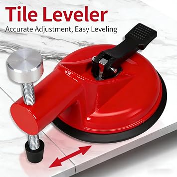 Adjustable Height Setter - Professional Countertop Leveling Tool, Granite Marble Countertop Seam Leveling Tool, Vacuum Suction Floor Gap Fixer Tools, Aluminum Alloy Wall Tile Leveler (Yellow,1)
