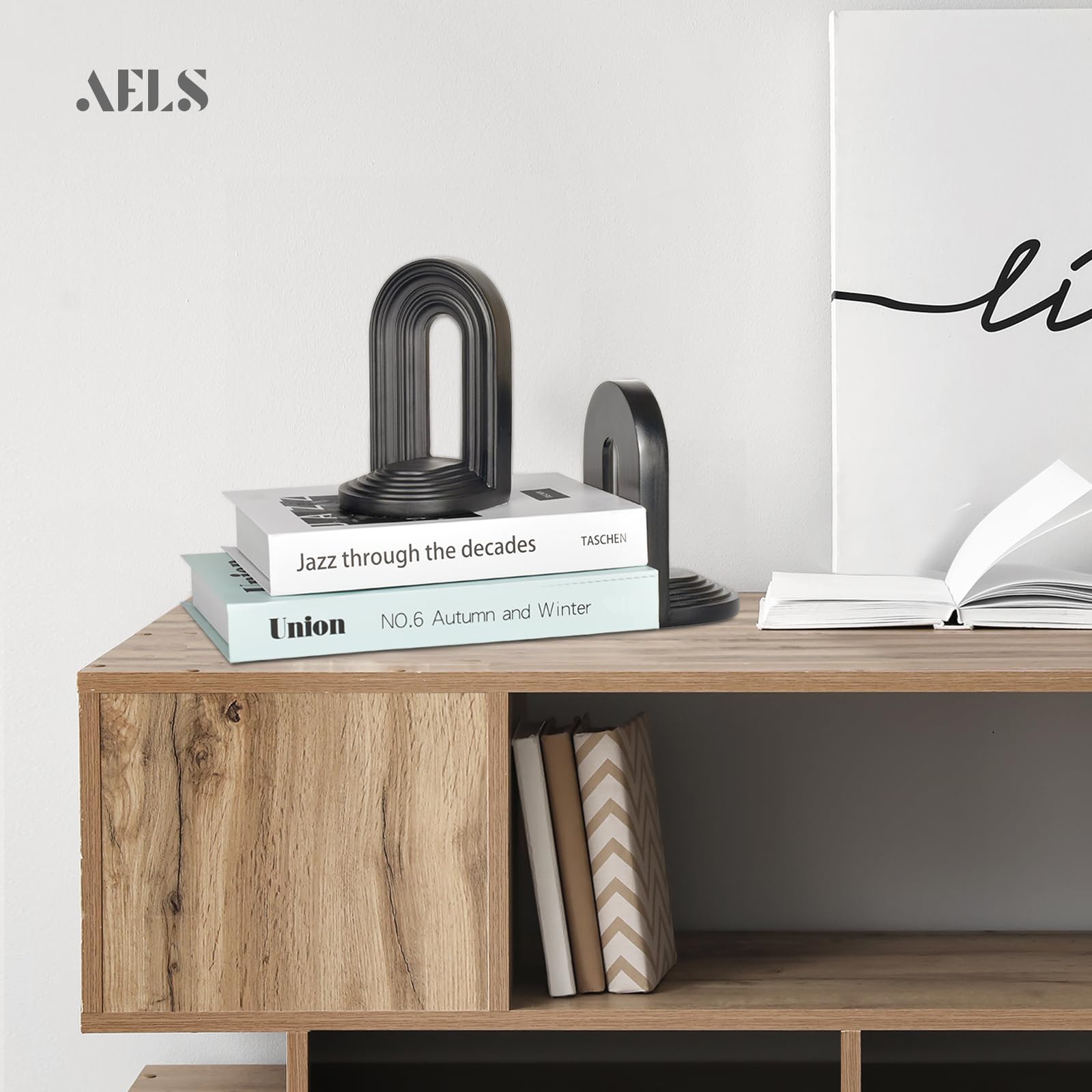 Amazon.co.jp: AELS Mordernブックエンド ミッドセンチュリーアーチ高