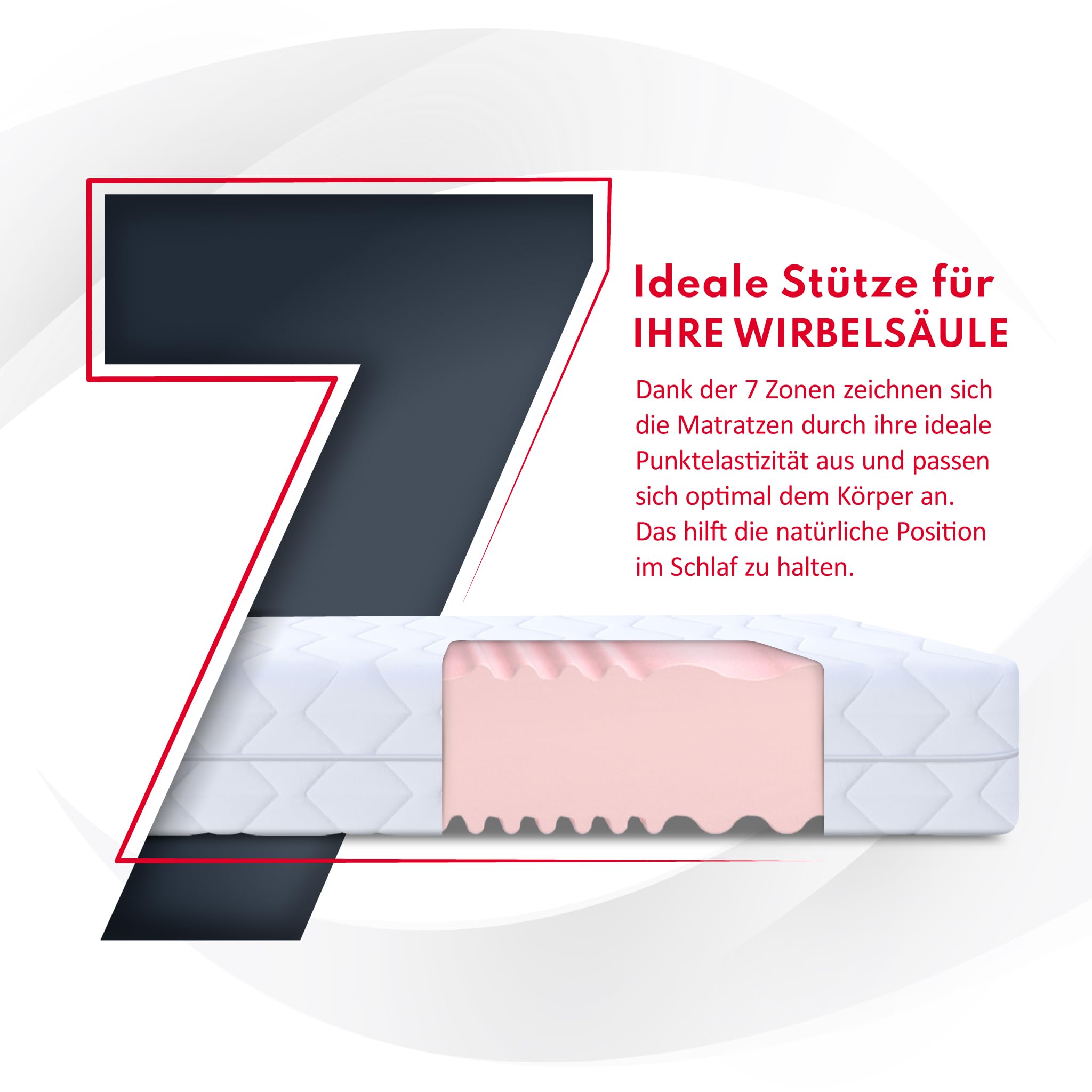 FDM Matras 180x200 cm COMFORT DUO MAX DOUBLE Koudschuimmatras 7 comfortzones Hardheidsgraad H3 en H4 HR-schuim 20 cm Hoog Dubbelzijdig Oprolbaar Matras met Hypoallergene Wasbare Premium Tijk Oeko-Tex