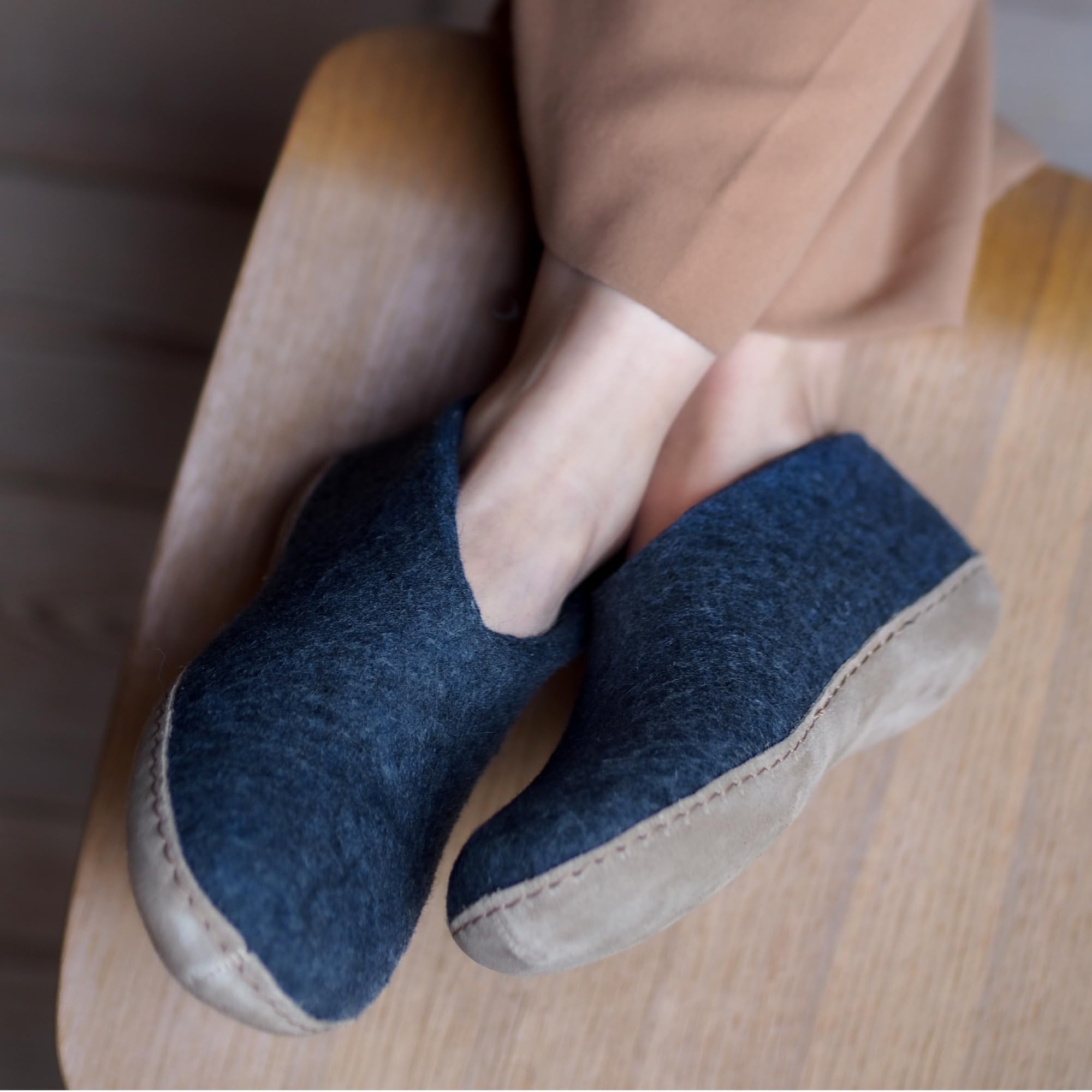Glerups dk A Shoes Unisex-Erwachsene Filz-Hausschuh, Damen,Herren Huettenschuhe,Filz-Schuhe,Filz-Pantoffel,Pantoletten,Puschen Blau, 45 EU / 10.5 UK