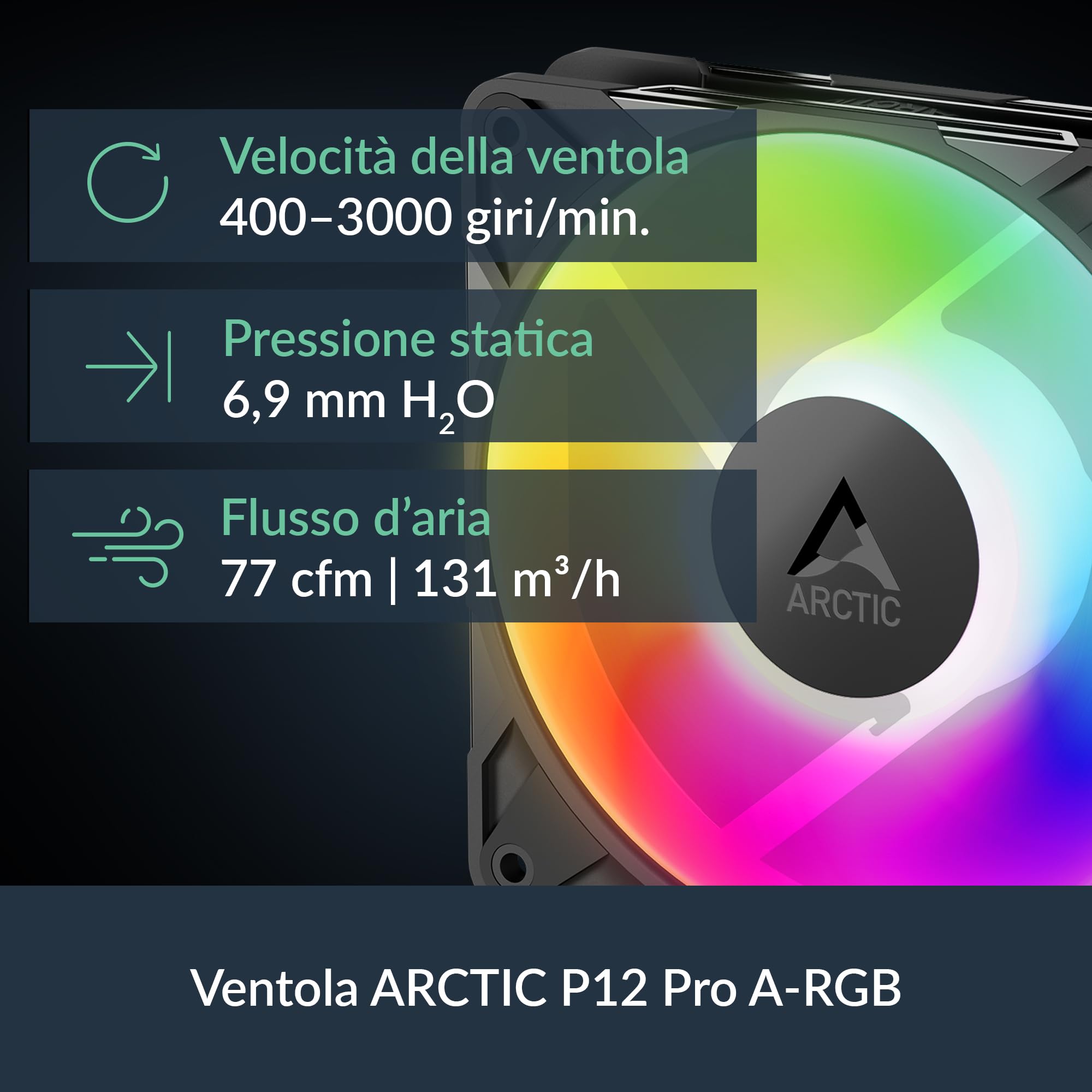 ARCTIC Liquid Freezer III Pro 240 A-RGB nero - Dissipatore AIO CPU, 2 x 120 mm Raffreddamento a Liquido, Radiatore 38 mm, Pompa PWM, Ventola VRM, AM5/AM4, Intel LGA1851/1700 Telaio di Contatto - Nero