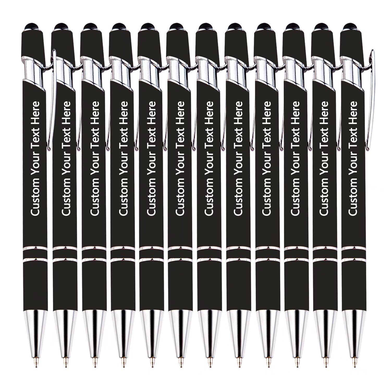 TAISGONGBY Personalised Pens with Free Engraving,Customized Stylus Ballpoint Pens with Your Name,Text,Message for Business,Graduation,Anniversaries Pens 96 Packs