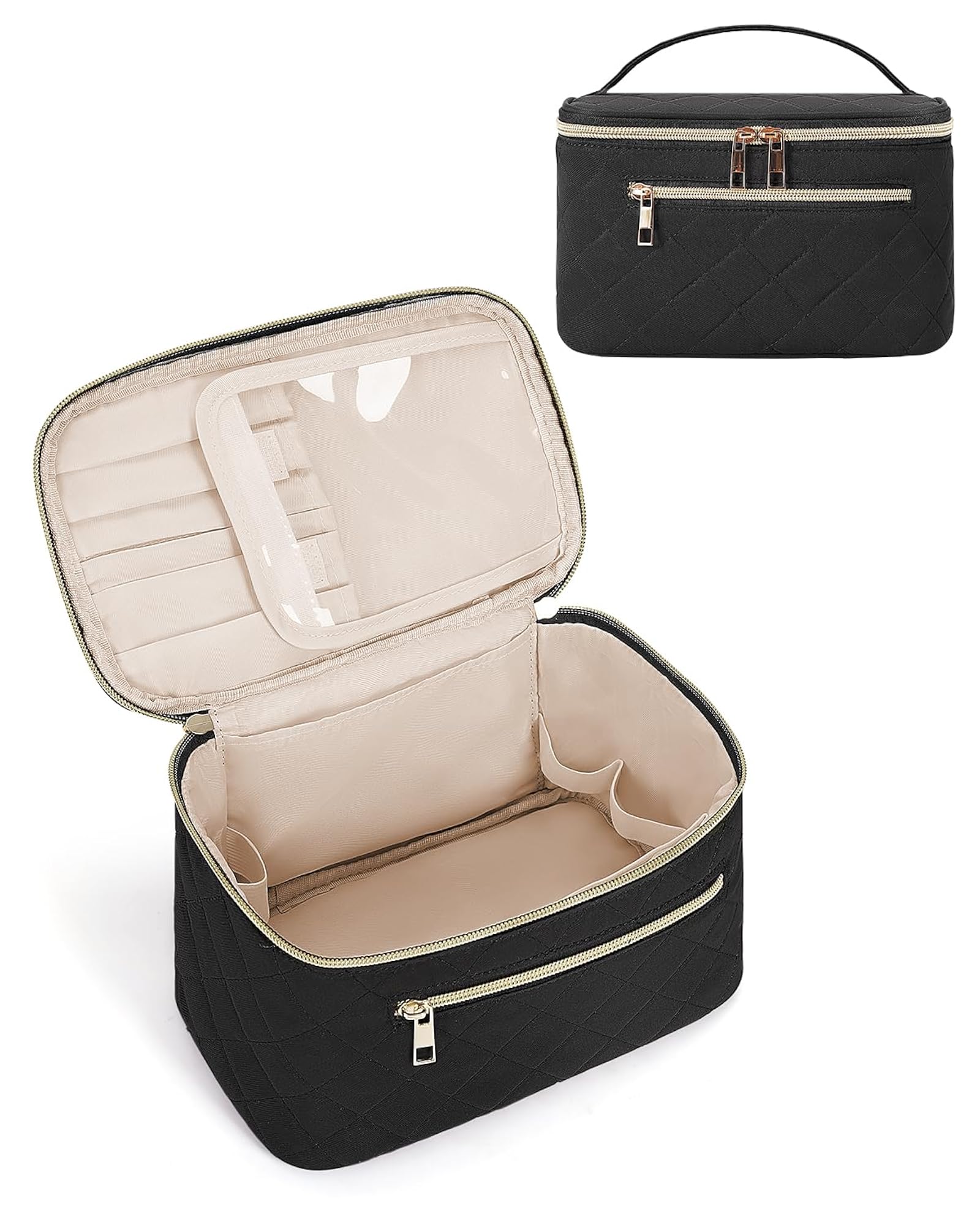 Eco Vegan Leather Makeup Bag, Medium Organizer for Women