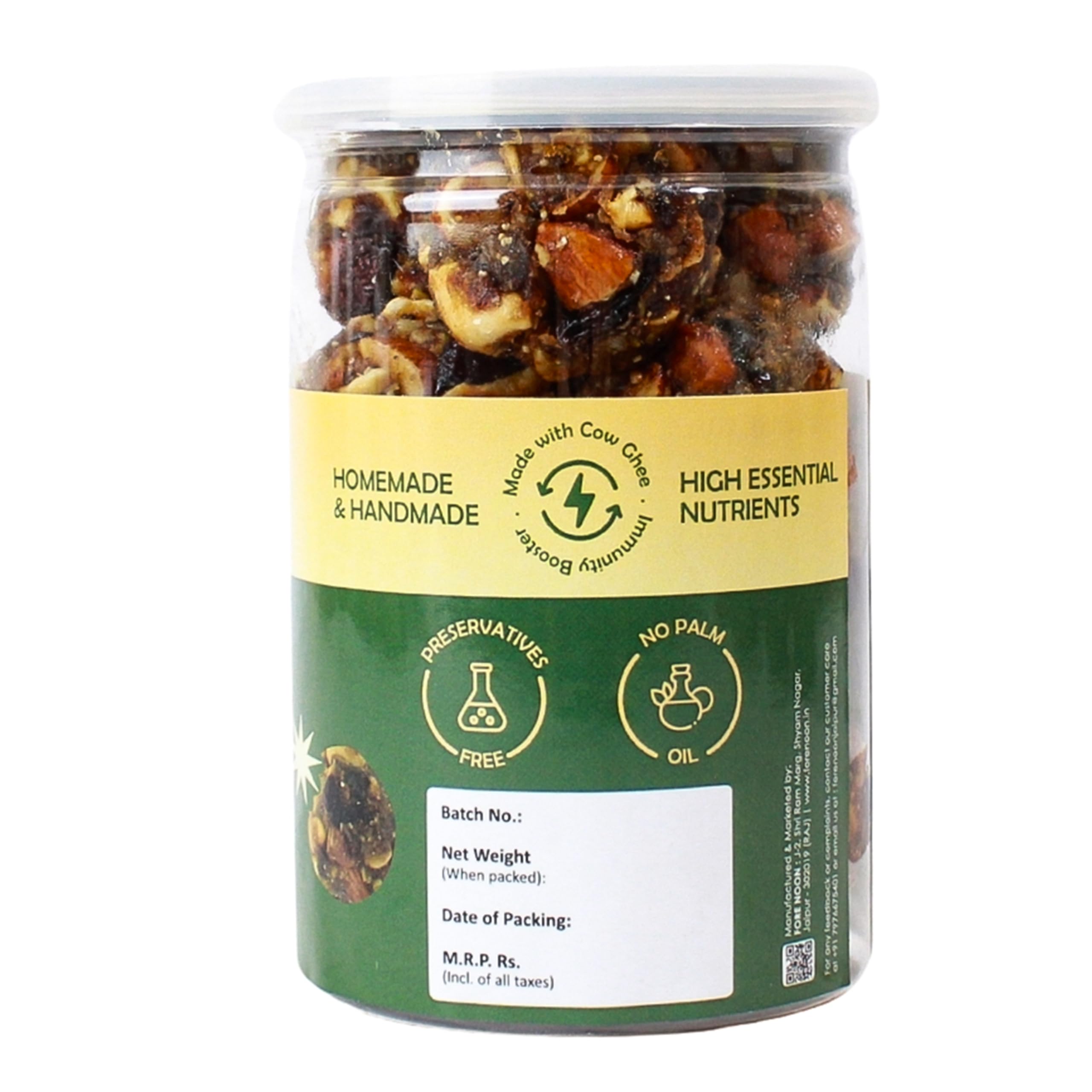 Fore Noon Dry Fruits Protein Laddoo | 5g Protein Per Piece | No Added Sugar, Gluten-Free | Made with Almonds, Walnuts, Cashews & Pistachios | High Fibre, Antioxidants & Natural Energy | Diabetic-Friendly Guilt-Free Snack | 225g Pack ( 9 x 25g ) 2