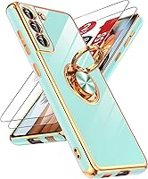 Vista 89 de LeYi para Funda de Teléfono Samsung Galaxy A13-5G: Protector de Pantalla de Vidrio Templado, Soporte Magnético Giratório de Anillo 360°, Borde Negro