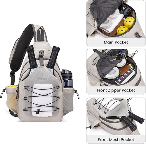 Miniatura 4 de G4Free Pickleball Bag, Crossbody Sling Bag for Men Women, Pickleball Backpack, Pickle Ball Paddle Bag Gifts for Sports