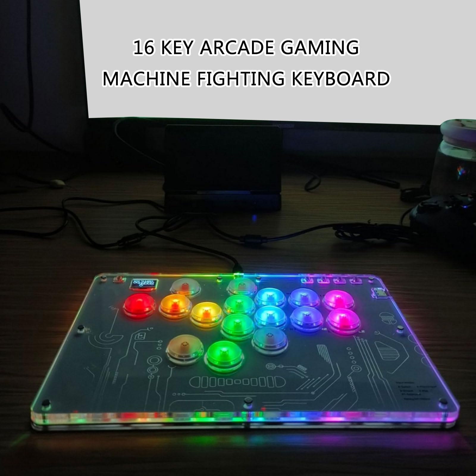Generisch 16-Tasten Stick Ersatz Game Controller Joystick Stick für Spielzubehör Multi Plattform Joystick