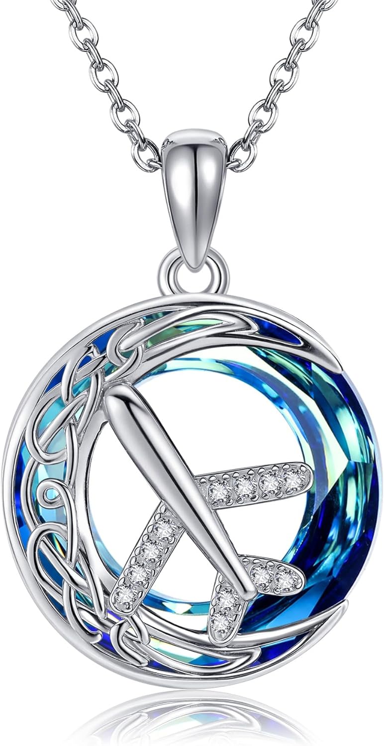 Airplane Necklace Sterling Silver Airplane Pendant Flight Attendant Jewelry Gifts for Women Aviation Lovers