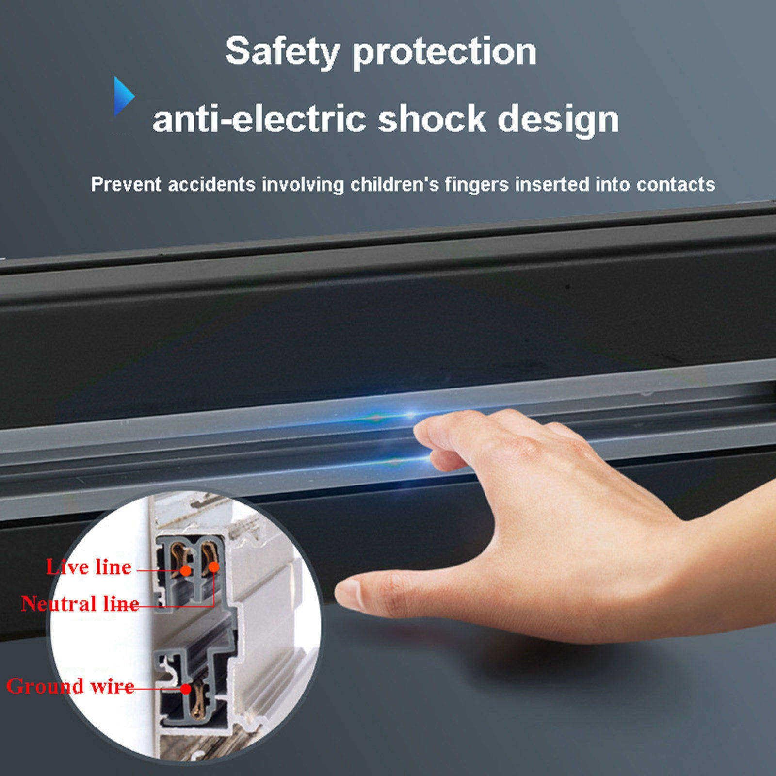 Guida Power Rail Presa nascosta sul tavolo della cucina Spina rimovibile Design della porta di sicurezza anti-spruzzi rimovibile,60CM