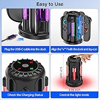 Vista 8 de Switch-2-Joycon-Charger - Base de carga para Nintendo Switch 2 JoyCon 2025, luz LED magnética y de burbujas, estación de carga rápida para Nintendo