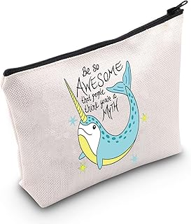 MEIKIUP Narwhal Gift Narwhal Makeup Bag Ocean Animal Cosmetic Bag for Narwhal Lover You're A Myth Narwhal Makeup Bag (CA You're a Myth Bag)
