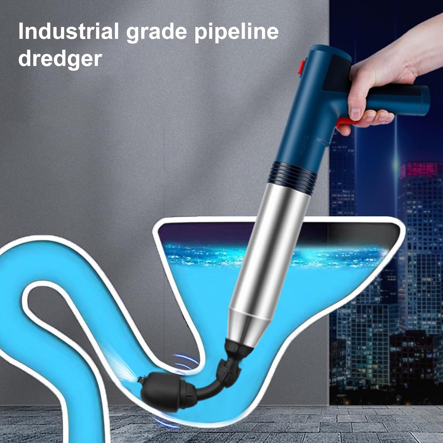 Electric Toilet Plunger,Unclog in One Shot,Remover for Bathroom,Kitchen Pipes Clog,High Pressure Air Plungers for Bathroom Heavy Duty Dark Blue