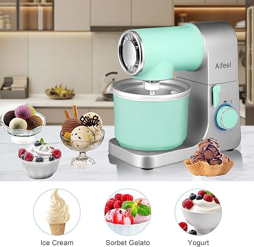 Miniatura 8 de Aifeel Batidora de pie, batidora de 6.5 cuartos de galón con accesorios para hacer helados, mezclador eléctrico de cocina, mezclador multifuncional