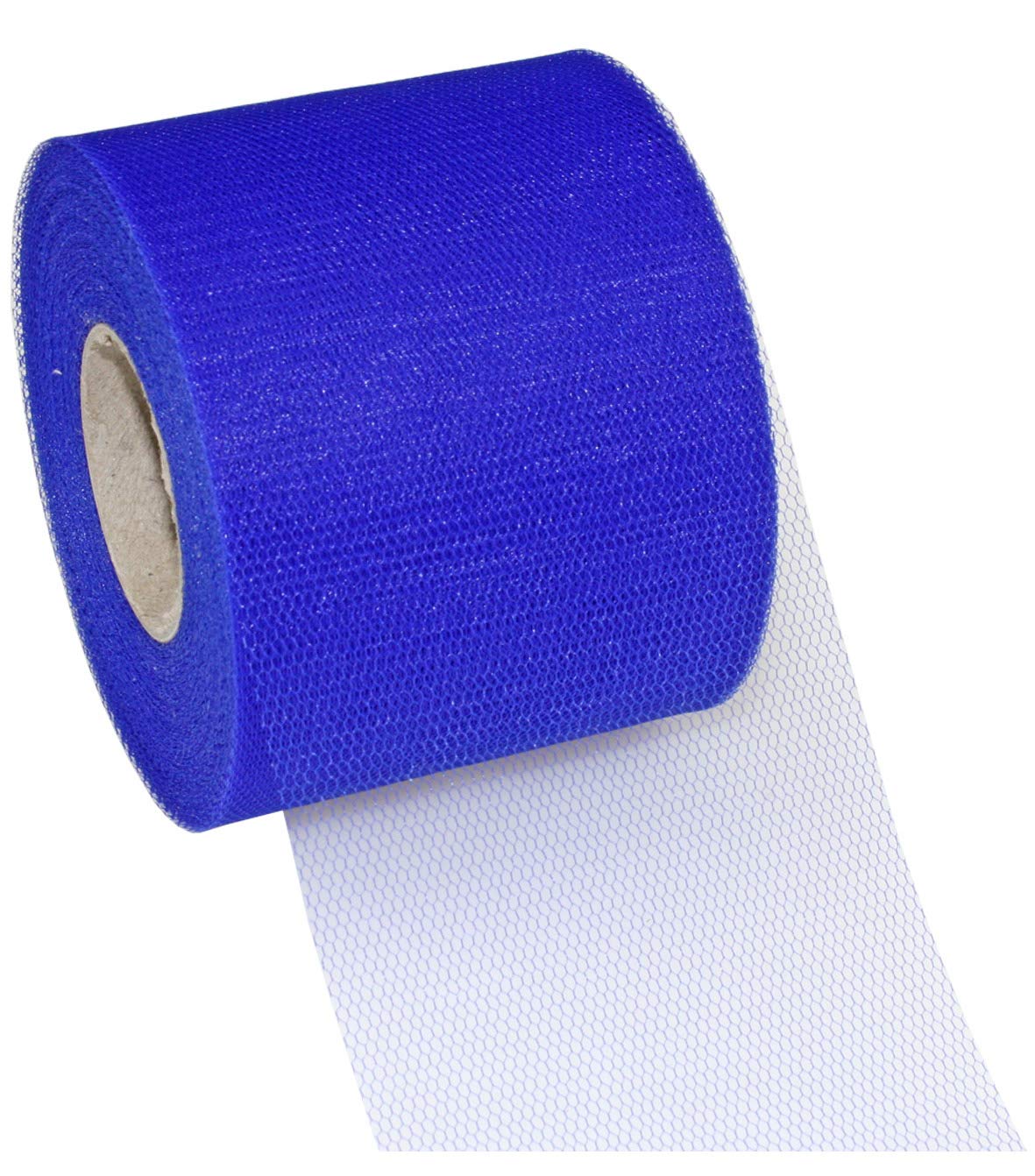 C.E. Pattberg Verona Decoration Ribbon, Blue, 50 m Tulle Band for Wrapping and Decorating 72 mm Width