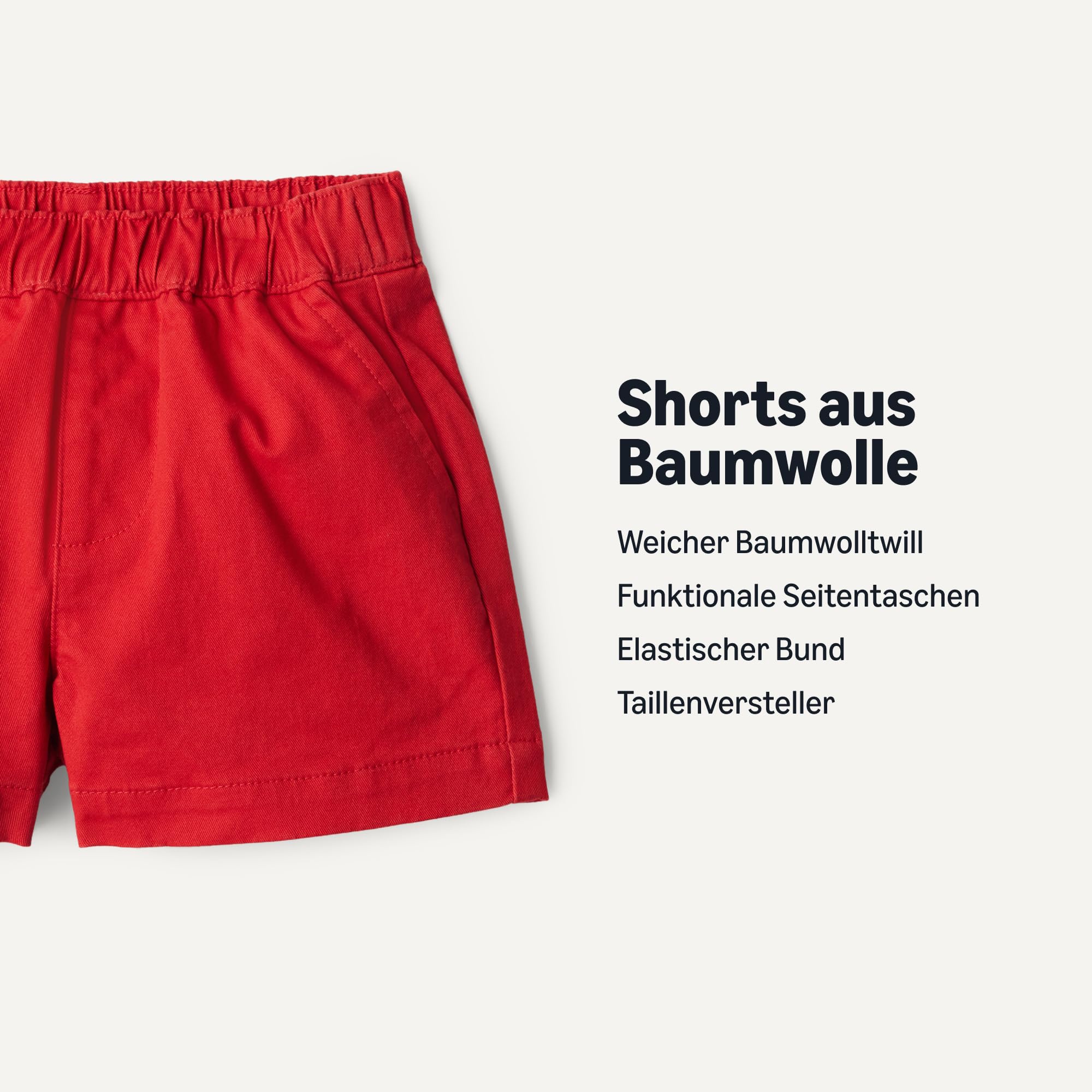 Amazon Essentials x Sofia Grainge Unisex Baby Baumwoll-Köper-Shorts zum Hineinschlüpfen