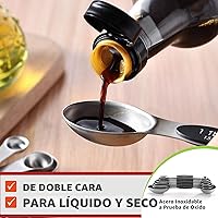 Vista 5 de Spring Chef Juego de cucharas medidoras magnéticas de acero inoxidable con imanes N45 fuertes, accesorios de cocina de metal resistente para hornear