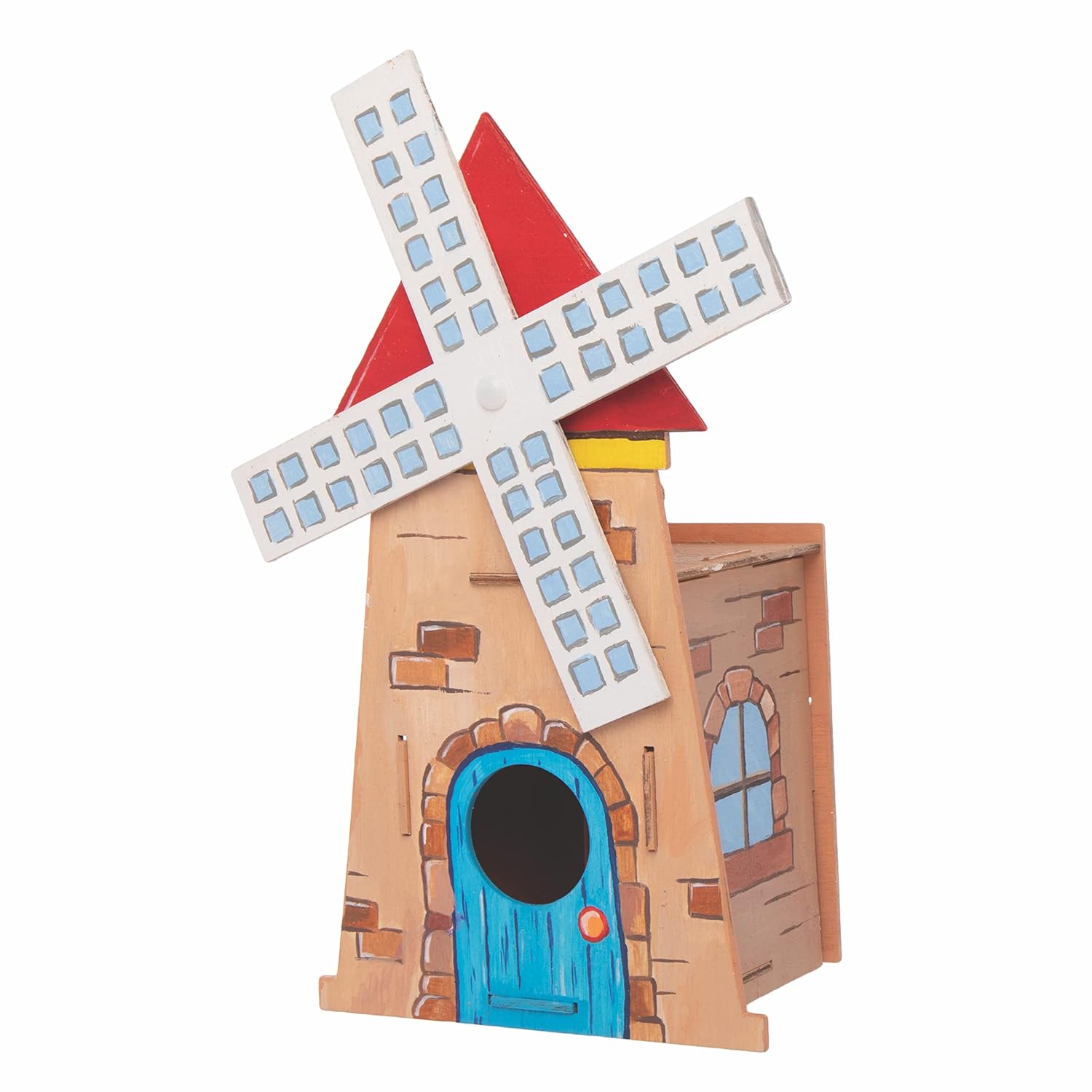 Baker Ross AT864 Windmill Wooden Birdhouse Kits - Pack of 2, for Kids Arts and Crafts Projects