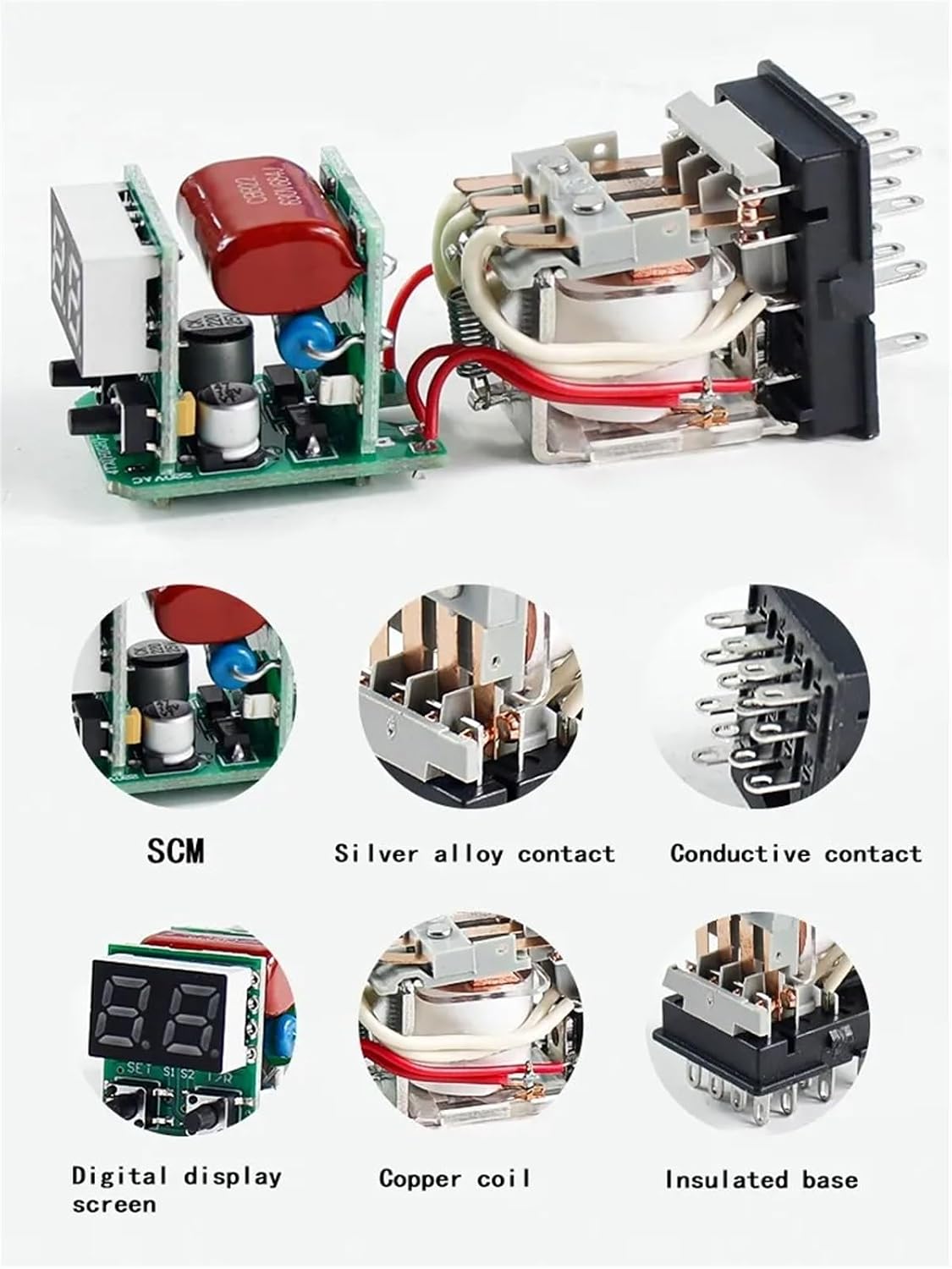 1PCS Digital Display Time Relay Small Cycle DC12VDC24V AC220V It Can Replace H3Y-2/4, ST6P-2/4, REXL2/4, JSZ6-2/4, H3Y-2H, AH3-3, AFK(DC12V,AOM-4T4)