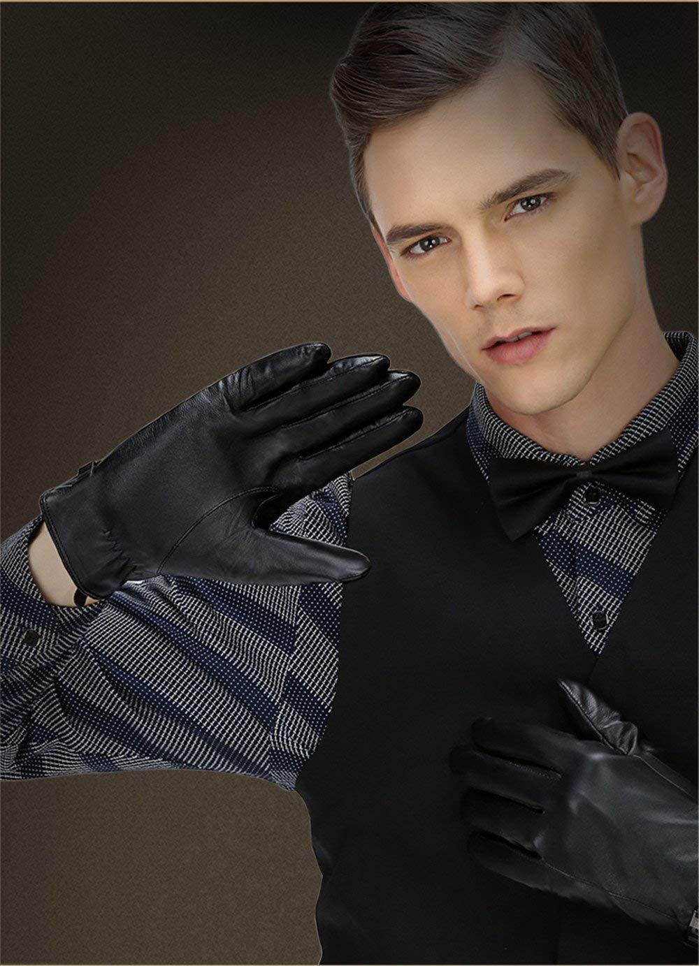 Guantes Suaves De Invierno Hombres Conducción Para Táctil Pantalla Guantes Térmicos Con Forro De Terciopelo Cálido