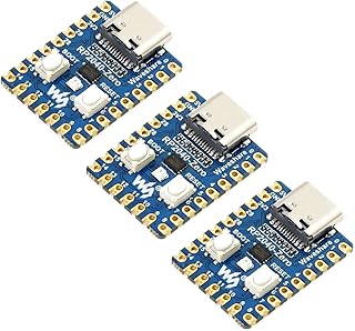 Waveshare RP2040-Zero High-Performance Pico-Like MCU Board Based On Raspberry Pi Microcontroller RP2040 Castellated Module Allows Soldering Direct to Carrier Boards-3pcs