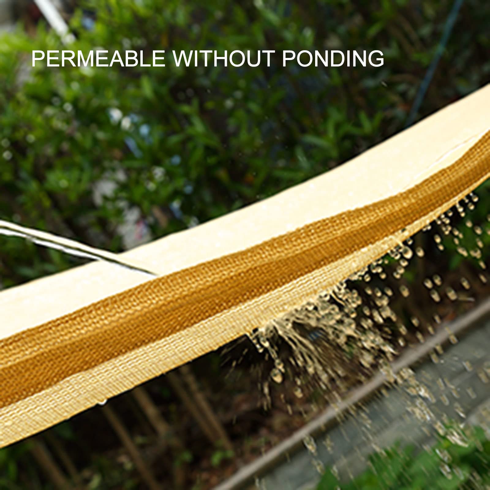 Vela ombreggiante beige 2,5x2,5 m, tessuto a rete con occhielli per giardino, pergolato, serra e piante, protezione UV al 90%.