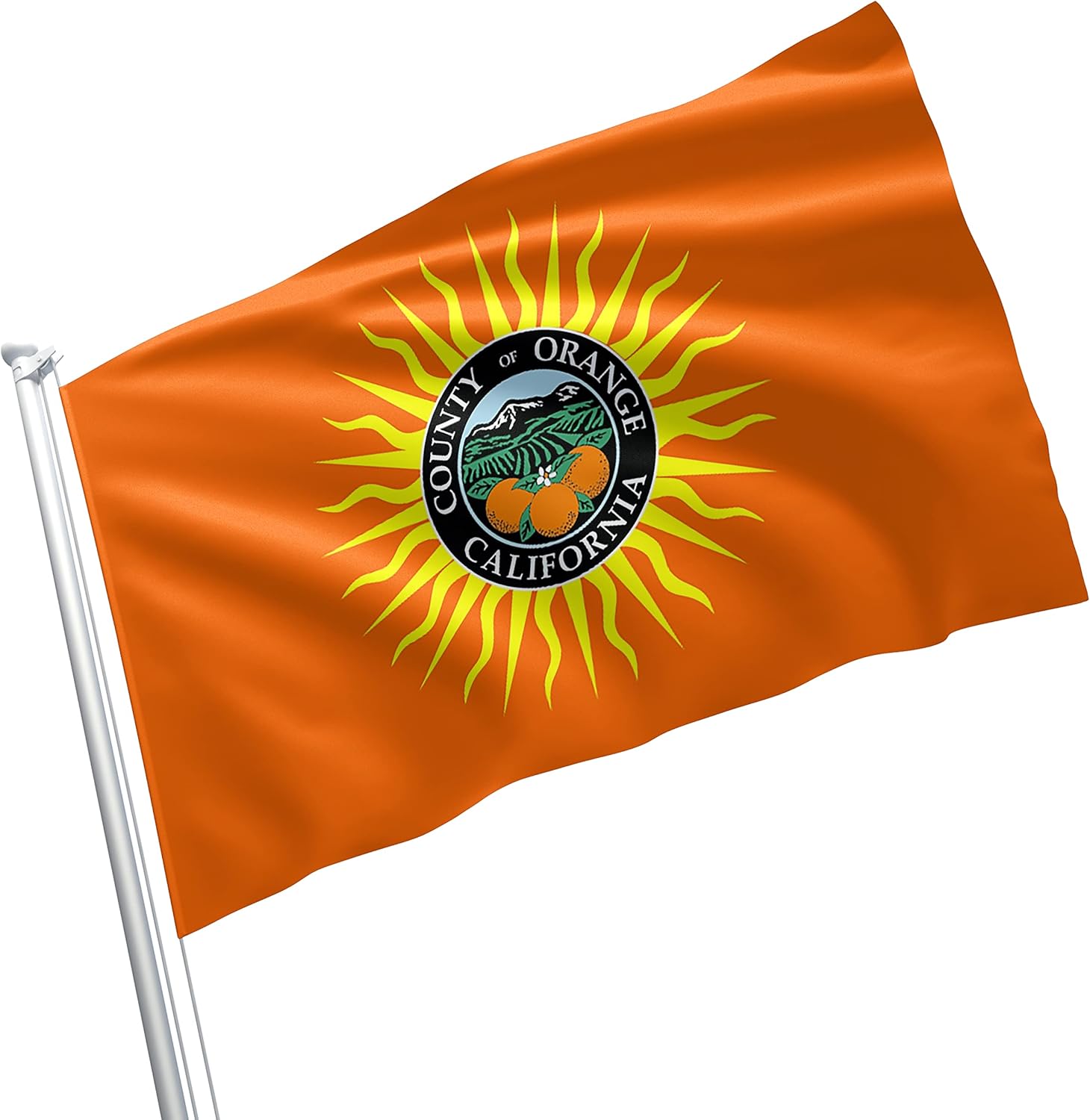 Orange County, California Flag Banner Vivid Color Double Stitched Brass Grommets California Flag - 100% Nylon - Suitable for House Decor, Pole Party Garden Flags, Room and Basement - 3x5 Feet