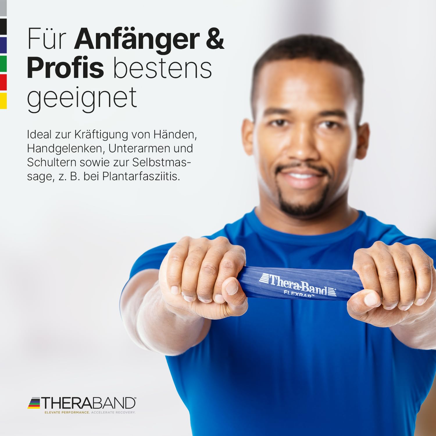 THERABAND FlexBar Resistance Bar – ulga w bólu łokcia tenisisty i łokcia golfisty – wytrzymały drążek elastyczny o długości 30 cm zapewnia wytrzymałość i przyczepność – przenośny i łatwy w użyciu