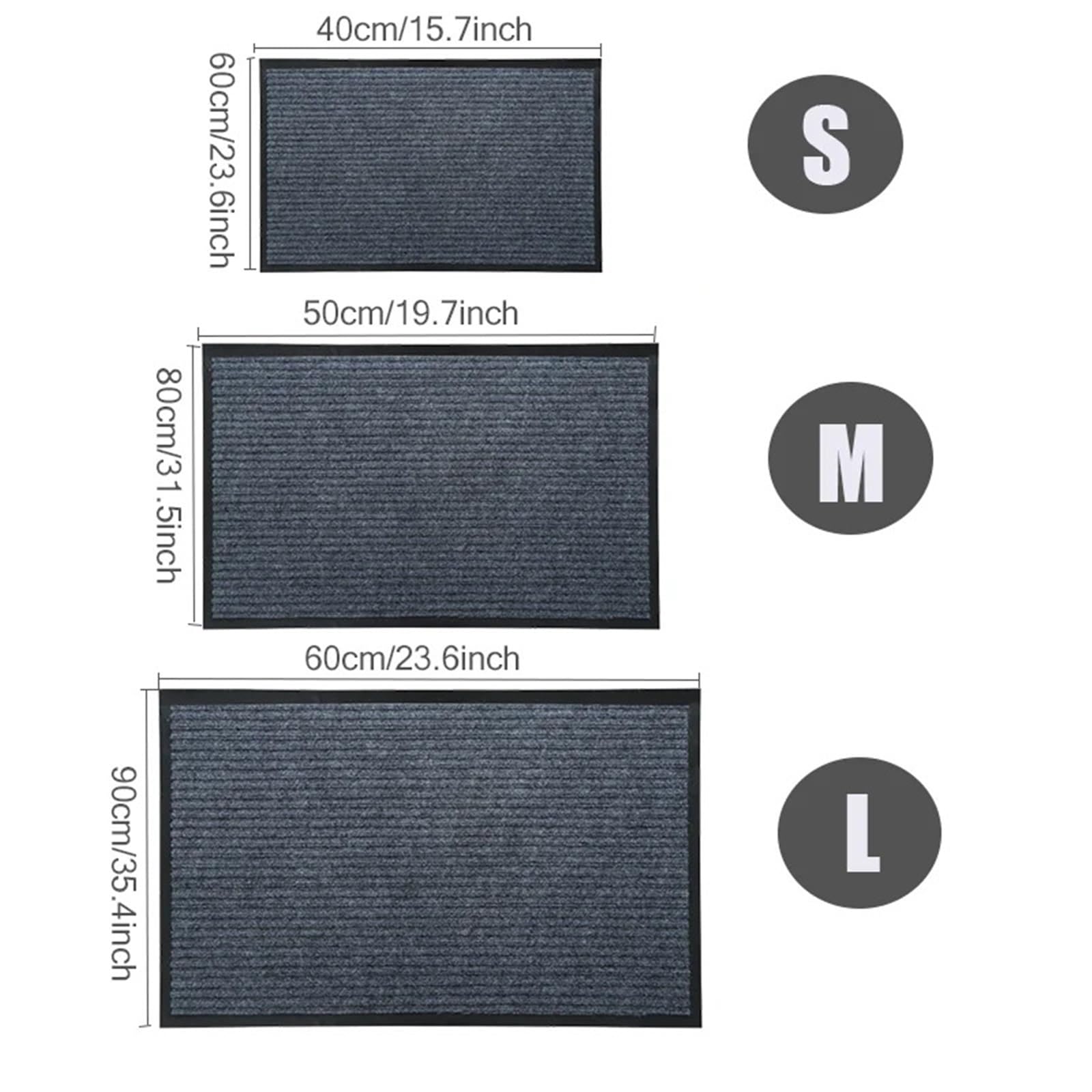 Zerbino Ingresso Tappetini For Porta D'ingresso For Interni Ed Esterni Lavabili(TW-Grey,60x90cm)