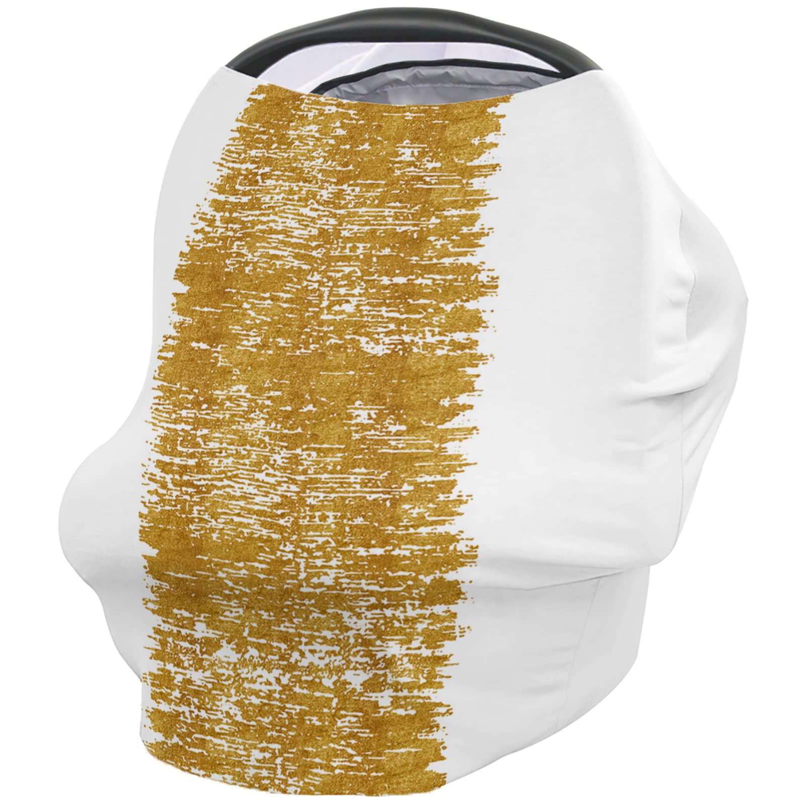 Nursing Cover for Breastfeeding Scarf, Gold Abstract Art Baby Car Covers Super Soft Multi Use for Canopy Shopping Cart Cover Blanket Stroller Cover