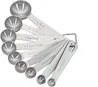 Lovely Vibe Conjunto de 9 Colheres Medidoras em Aço Inox, Medidores de Ingredientes Secos e Líquidos, Grau Alimentício, Laváveis na Máquina
