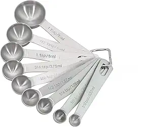Lovely Vibe Conjunto de 9 Colheres Medidoras em Aço Inox, Medidores de Ingredientes Secos e Líquidos, Grau Alimentício, Laváveis na Máquina
