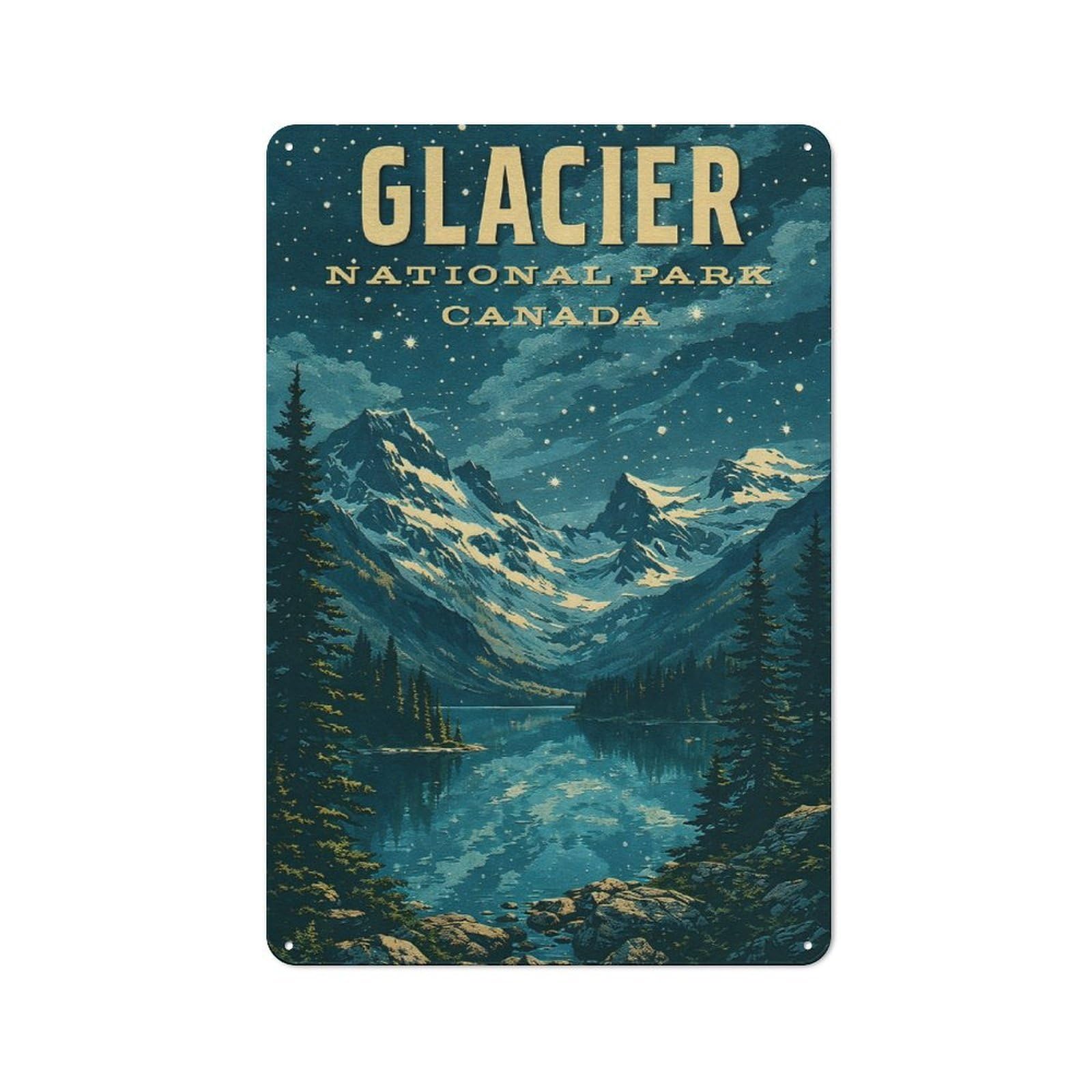 Junmoney Style-5 Glacier National Park Canada Vintage Rustic Metal Sign 30X20cm For Garden Room Or Summerhouse, For Summerhouse Decorators