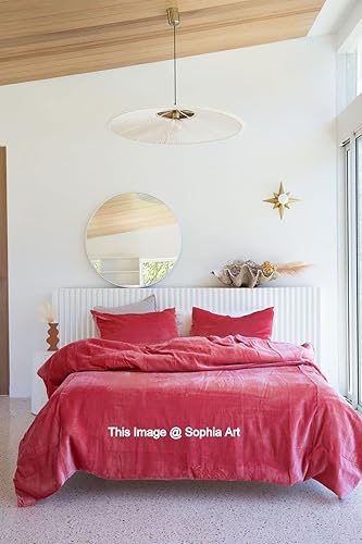 Sophia Art - Juego de cama de terciopelo de rayón de 3 piezas, estilo bohemio, funda de edredón de un solo color, funda de colcha (rosa, tamaño