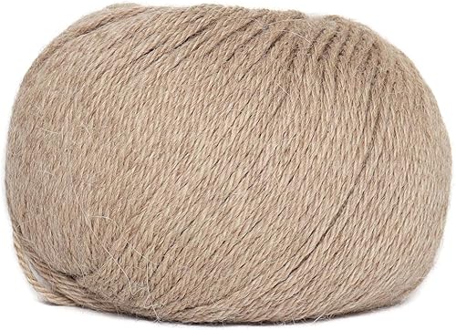 Miniatura 2 de Juego de 3 madejas de 100% lana de alpaca, peso DK, celestial, suave y perfecto para tejer y tejer a ganchillo (beige, DK)