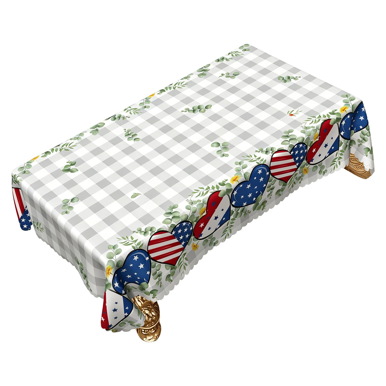 Kaeltsyn Patriotic Star Designs Tablecloth Soft for Indoor Outdoor Dining Old Fashion Dining Cloth
