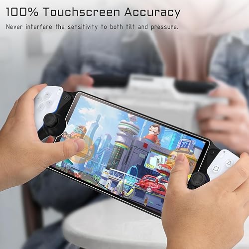 Miniatura 3 de Fintie - Protector de pantalla para PlayStation Portal Remote PlayStation, película protectora de vidrio templado de dureza 9H, antiarañazos y