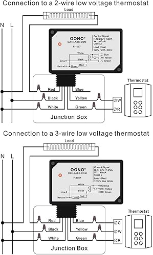 Miniatura 2 de AC120V Relé de calefacción eléctrica de conmutación de encendidoapagado con transformador de 24 V integrado, OONO F-1057