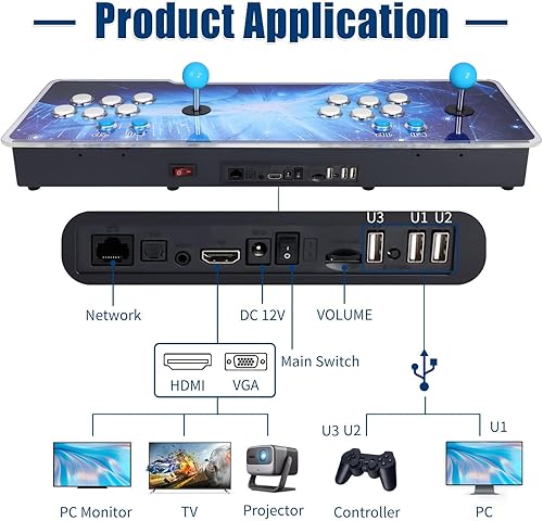 Miniatura 5 de 8000 juegos 3D Pandora Box Arcade Consola, función WiFi, máquina de videojuegos retro, salida HD 1280x720, soporte para 4 jugadores