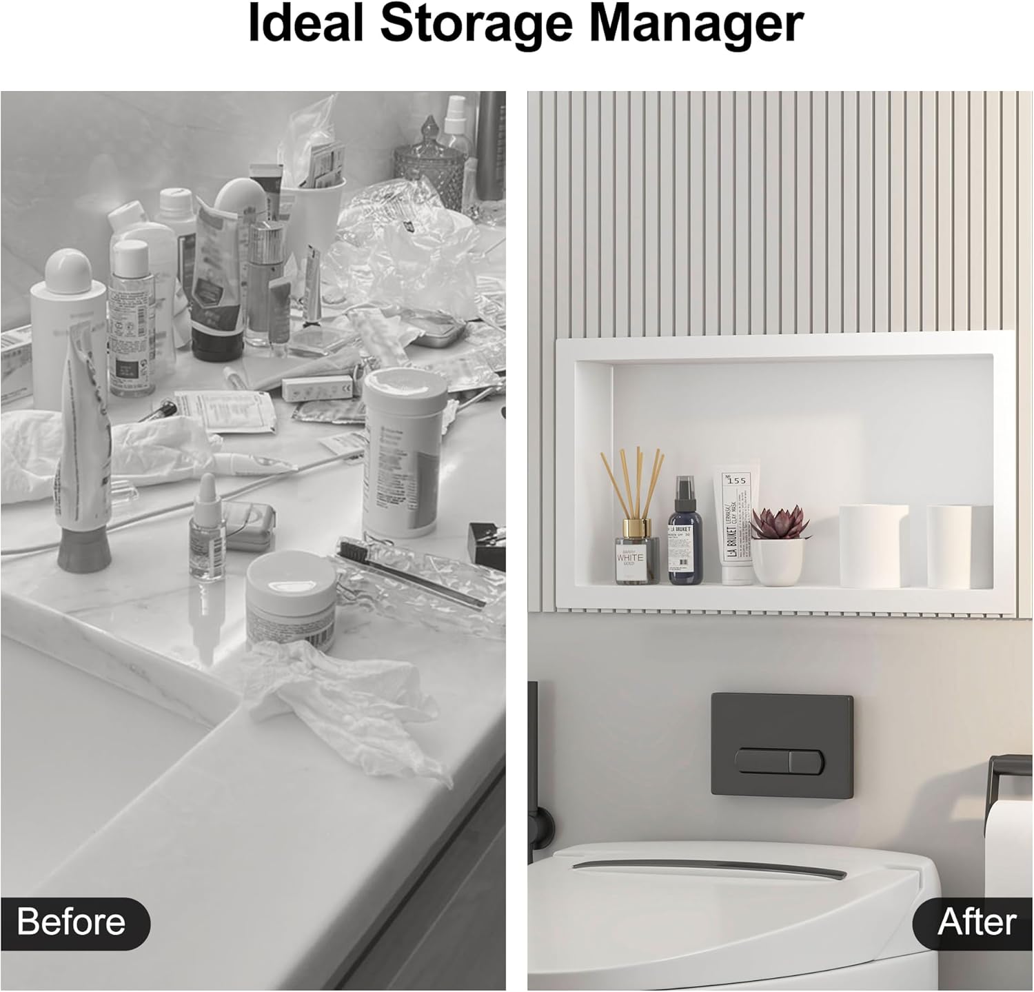 24x12 White Shower Niche for Shower Wall,Bathroom Medicine Cabinet Recessed,Surface Mount Medicine Cabinet,Small Bathroom Wall Cabinet,Recessed Wall Niche for Over Toilet Storage/Living Room