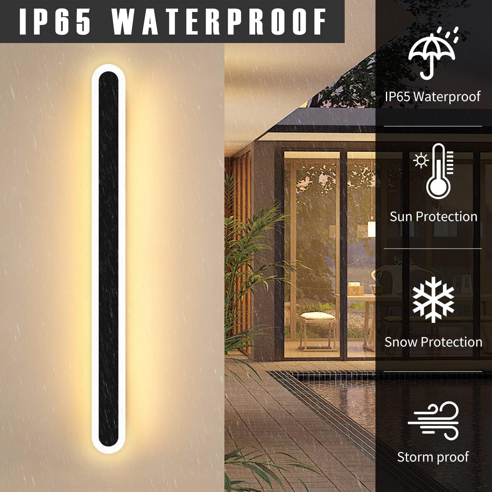 Mikeru 80CM IP65 Minimalist Outdoor Wall Light - Image 4