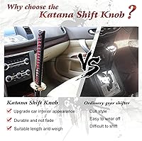 Vista 3 de RYANSTAR - Pomo de cambio automático de espada samurái, universal, compatible con bloqueo y botón, transmisión automática, katana, cambiador