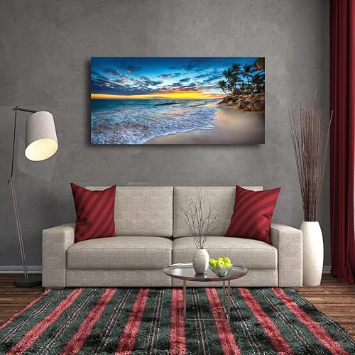 Miniatura 3 de Cuadros en lienzo de playa para sala de estar, dormitorio, decoración de pared, puesta de sol para decoración del hogar, obra de arte Morden de