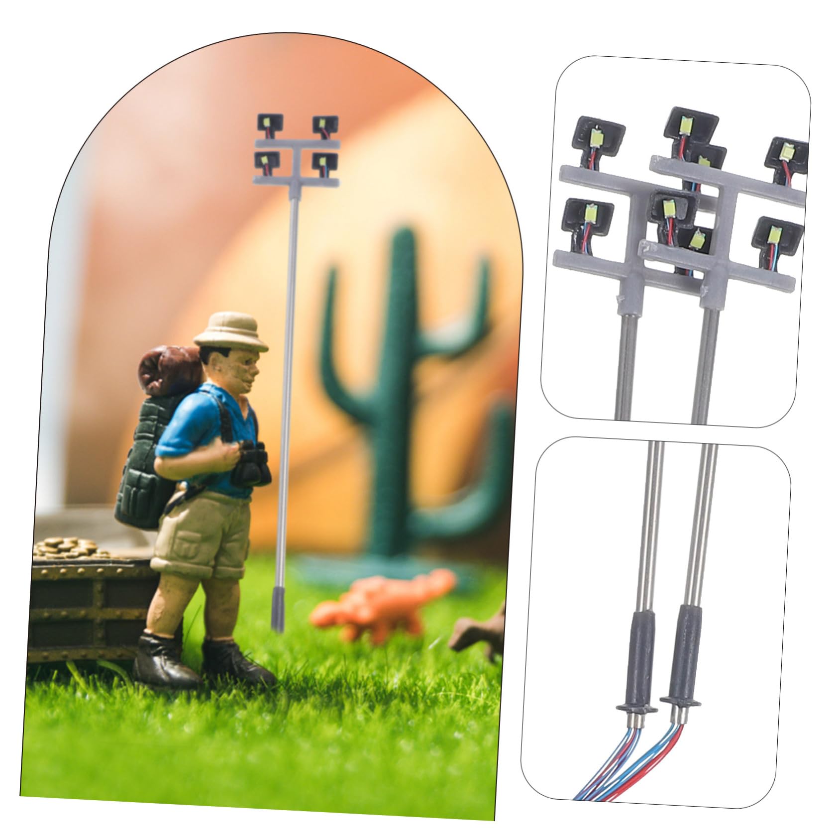 HAPINARY 2pcs Street Light Model Mini House Lamps Lamp Miniature Doll House Lighting Fairy Lamp Decorative Mini Lamp Mini House Decoration Lamp Model Decor Mini Lamp Statue Mini Lamp Model