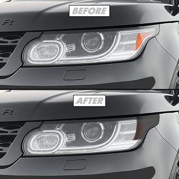 صبغة دخان الفينيل SlickMod PreCut لسيارة Land Rover Range Rover Sport Headlight 2 موديلات 2014-2017. علامة جانبية للمصابيح الأمامية، 20% دخان داكن