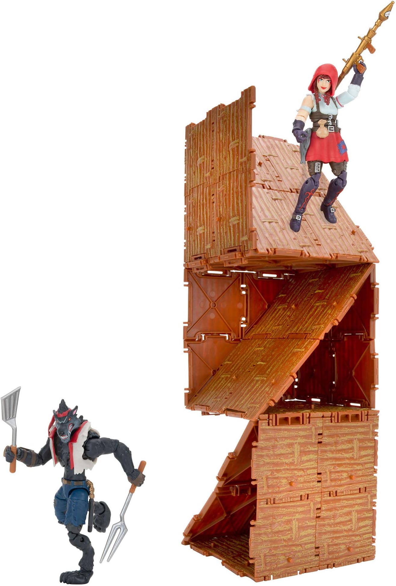 Fortnite Turbo Builder Set, 2 Figure Pack - 4 Inch Fable and Dire Collectible Action Figures - Plus 82 Building Materials, 2 Weapons, 3 Harvesting Tools - Collect Them All