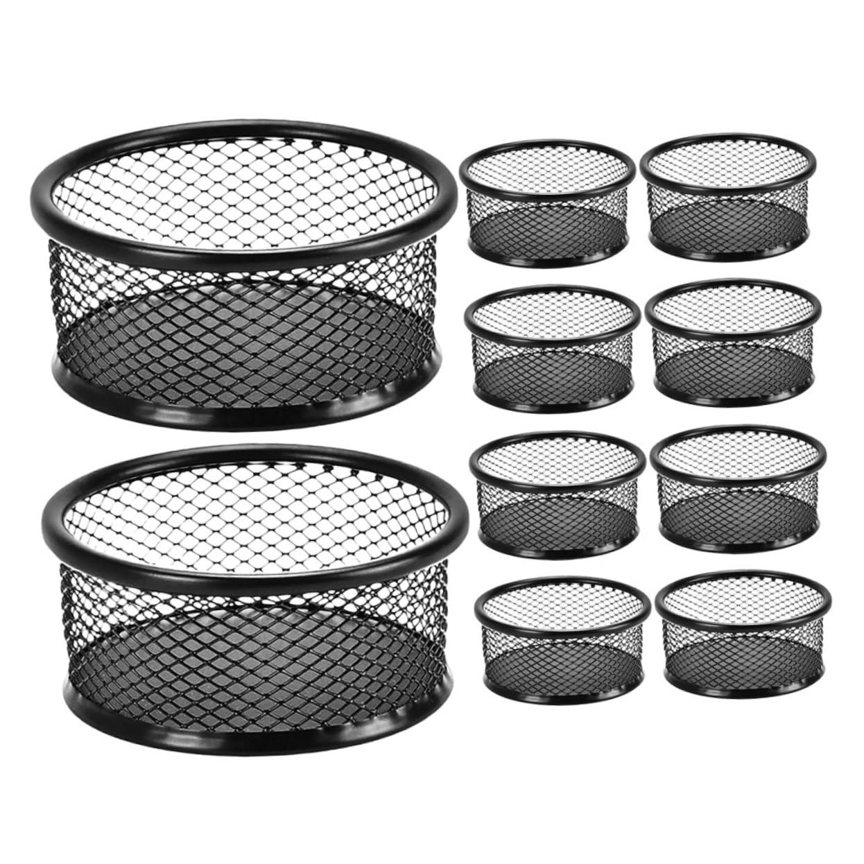 Organiseur maille noire pour bureau et télétravail | Rangement élégant de vos trombones