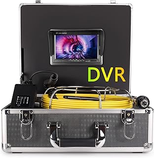 KAOLALI Sewer Camera 164FT, 7 Inch Pipe Pipeline Inspection Camera with DVR Function & Snake Cable, IP68 Waterproof Borescope w/LED Lights, Industrial Endoscope for Home Wall Duct Drain Pipe Plumbing